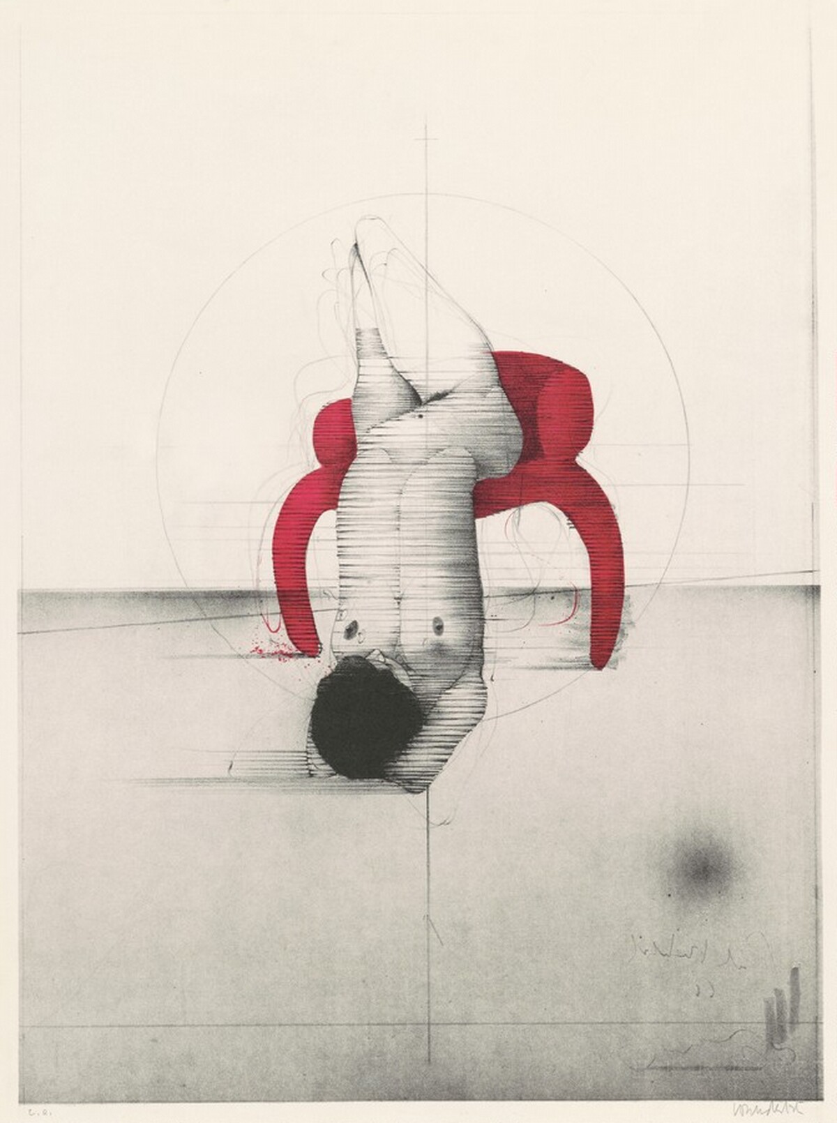 Akt auf rotem Stuhl (Nude on Red Chair) by Paul Wunderlich