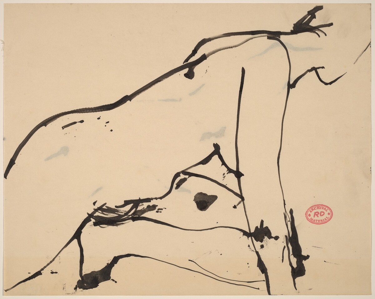 Untitled [female nude crouching] by Richard Diebenkorn