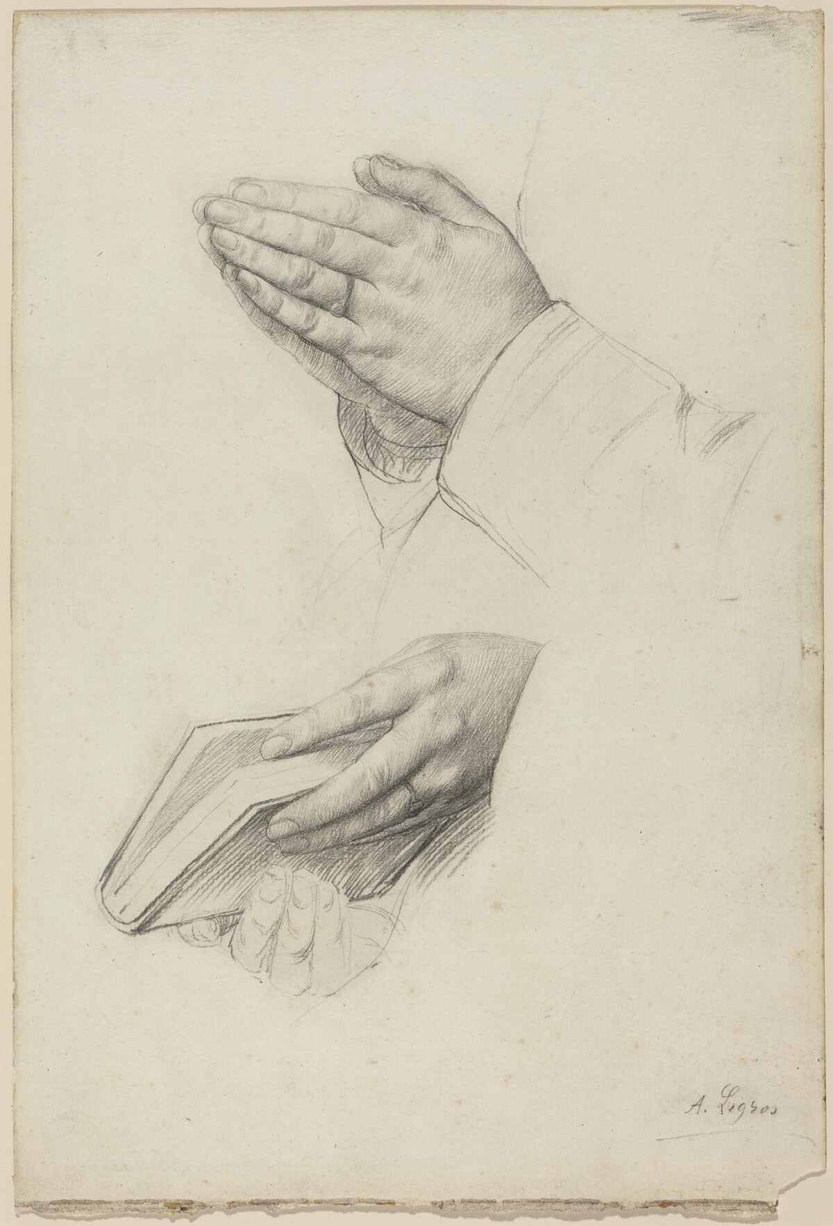 Two Studies of Hands by Alphonse Legros