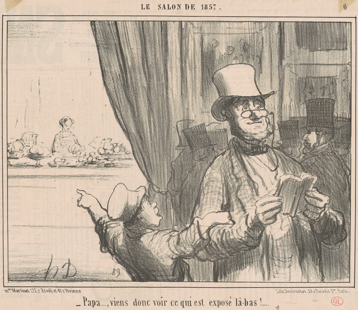 Papa ... viens donc voir ce qui est ... by Honoré Daumier