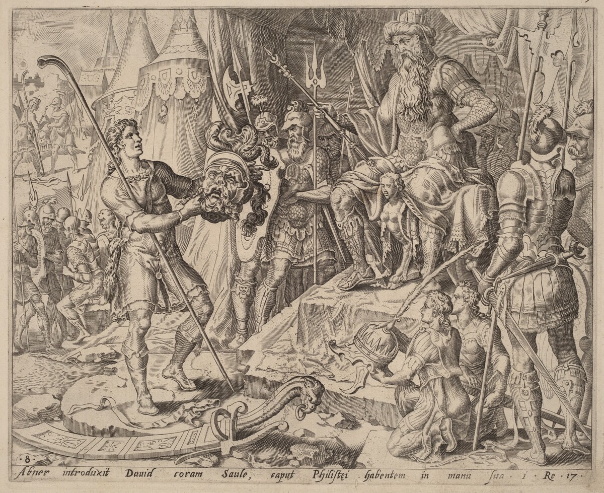 David with Goliath's Head before Saul by after Maerten van Heemskerck
