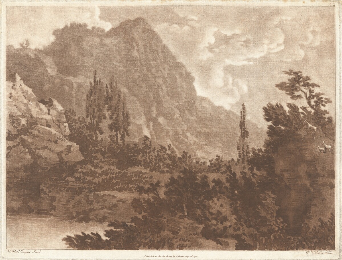 A second drawing done from the same blot by Alexander Cozens and William Pether