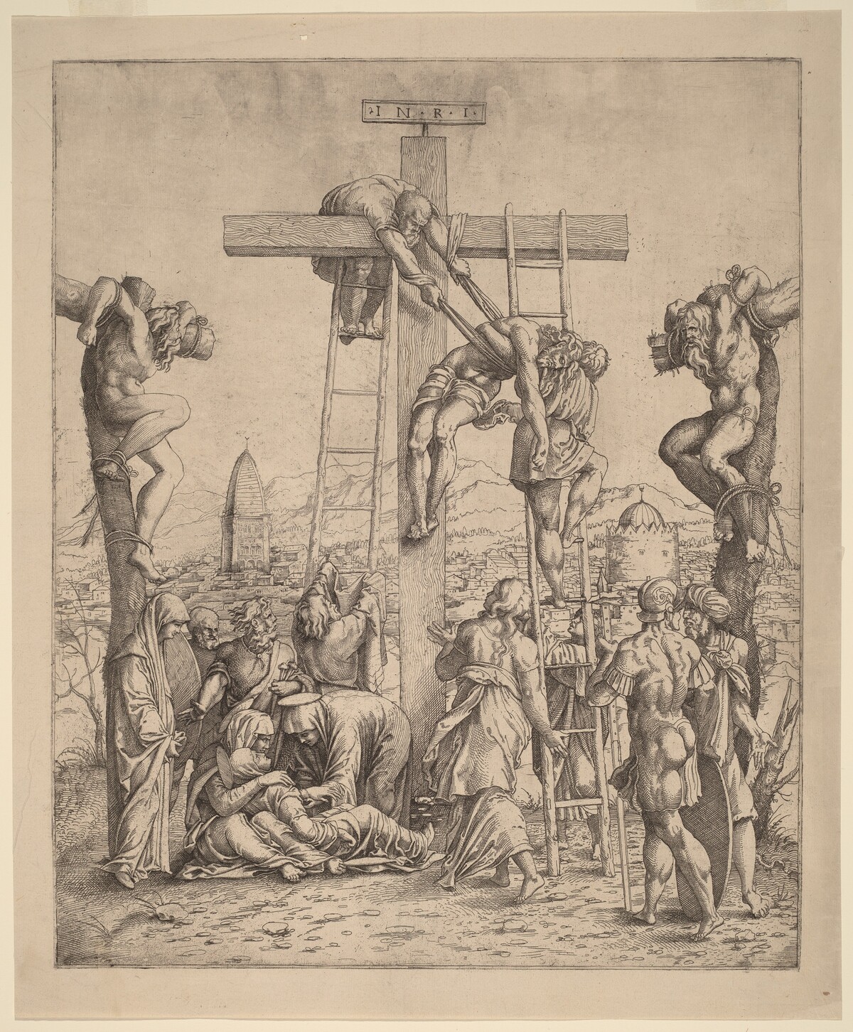 The Descent from the Cross by Netherlandish 16th Century after Andrea Mantegna