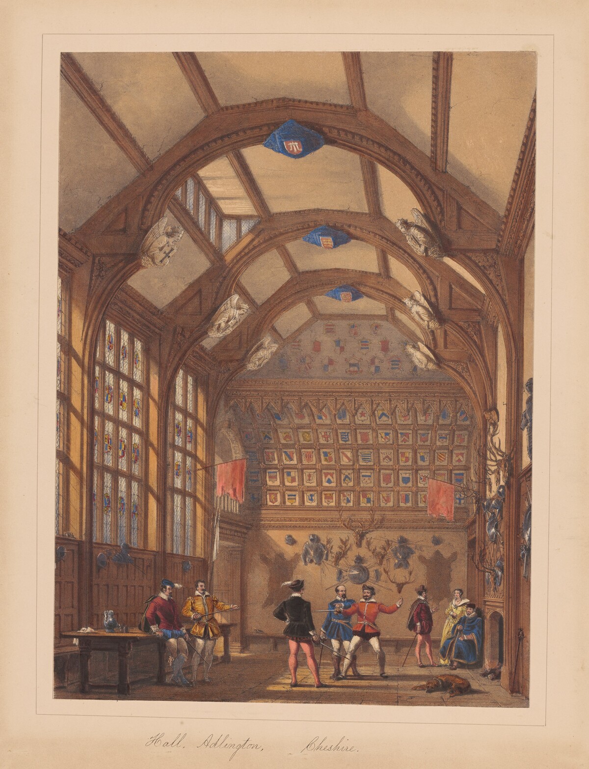 Hall, Adlington, Cheshire by Joseph Nash
