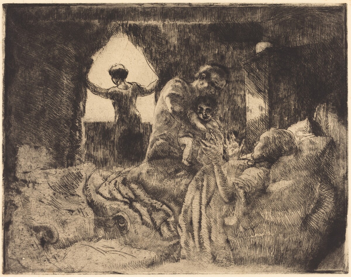 Greeting Grandmother (Le Bonjour à la Grand-mère) by Albert Besnard