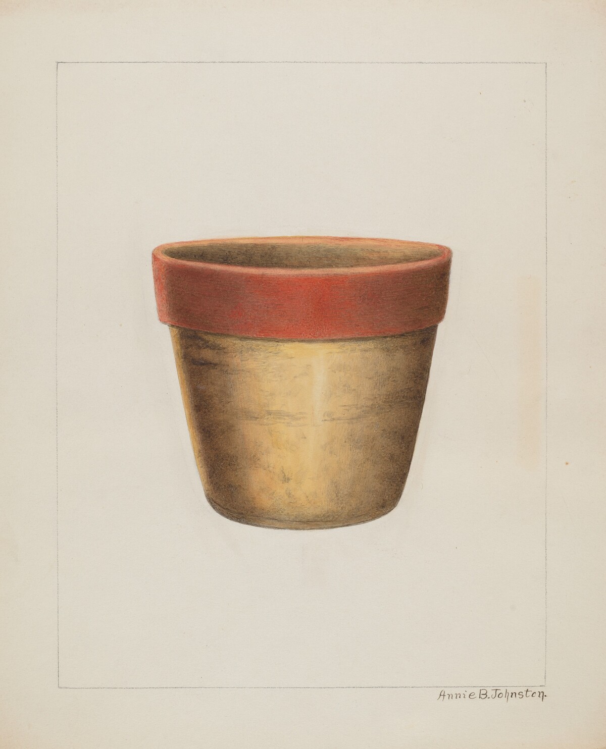 Pottery Flower Pot by Annie B. Johnston