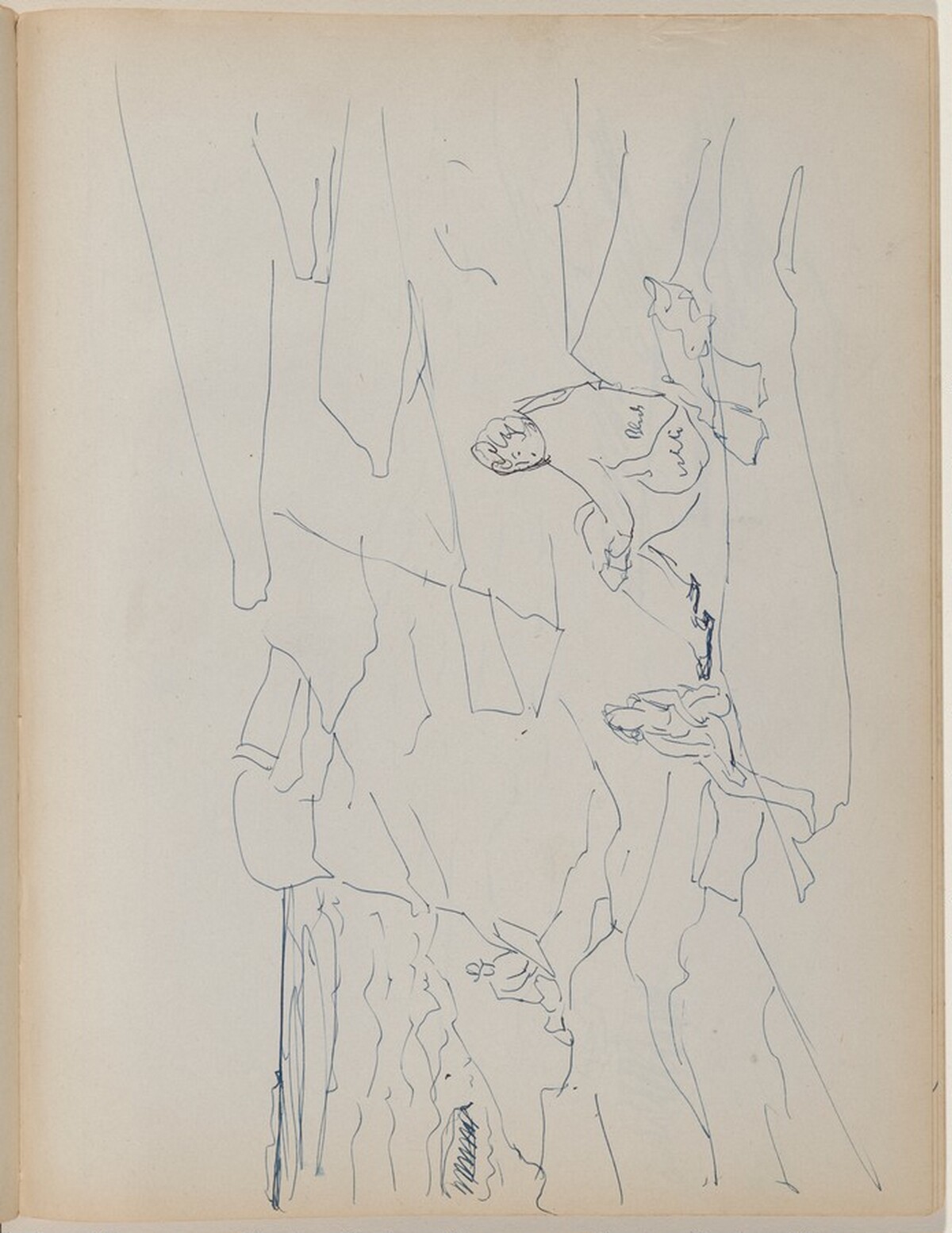 Sally Sketching Bathers by Milton Avery