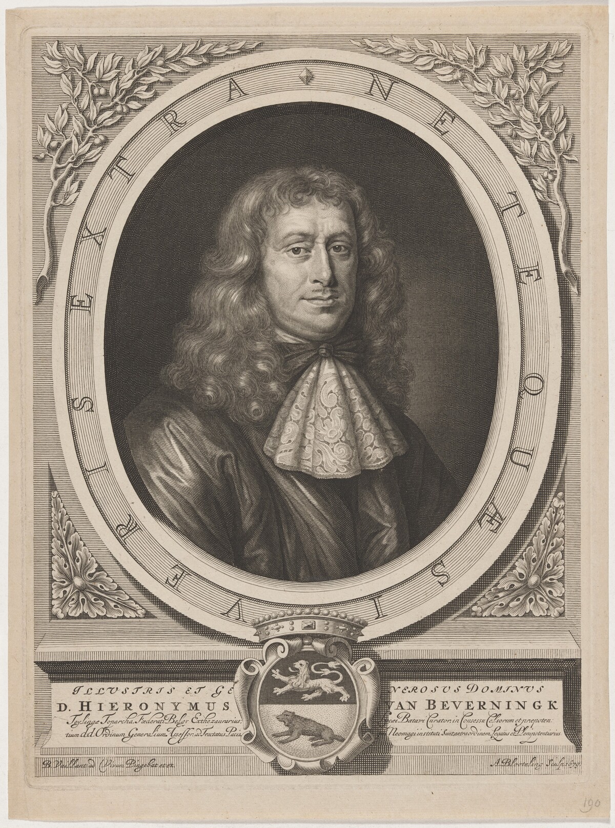 Jerome van Beverningk by Abraham Blooteling after Bernard Vaillant