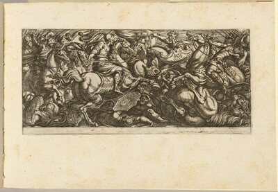 Cavalry Charge with Soldiers and Horses Trampled