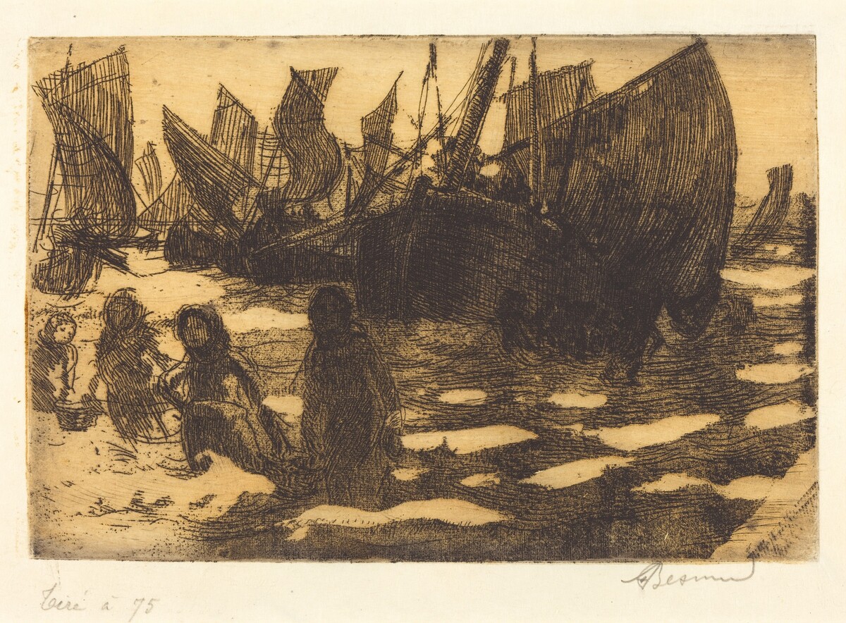 Small Fishing Boats of Berck (Petites Pêcheuses de Berck) by Albert Besnard