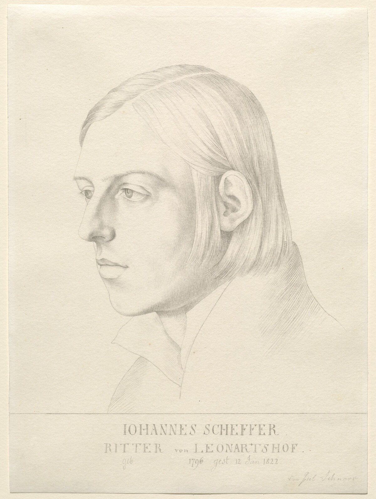 Johann Evangelist Scheffer von Leonhardshoff by Julius Schnorr von Carolsfeld