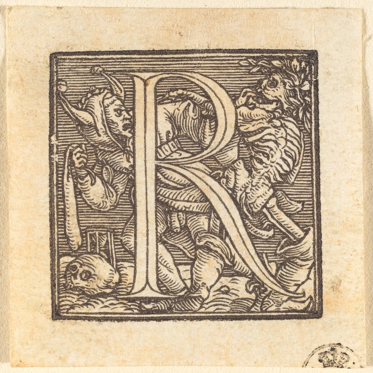Letter R by Hans Lützelburger after Hans Holbein the Younger