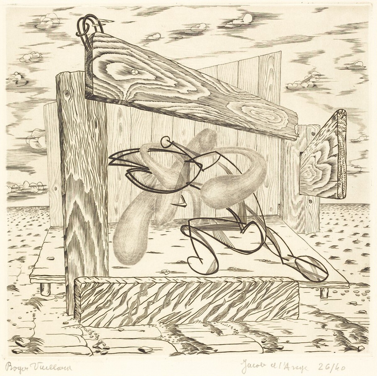 Jacob et l'ange by Roger Vieillard