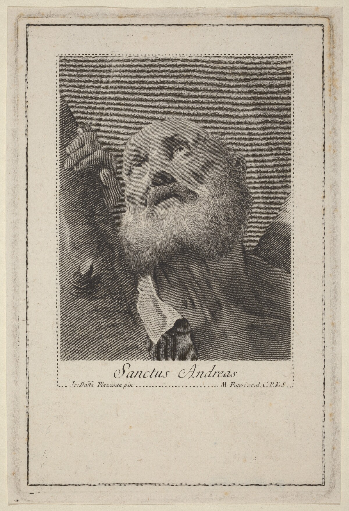 Sanctus Andreas by Marco Alvise Pitteri after Giovanni Battista Piazzetta