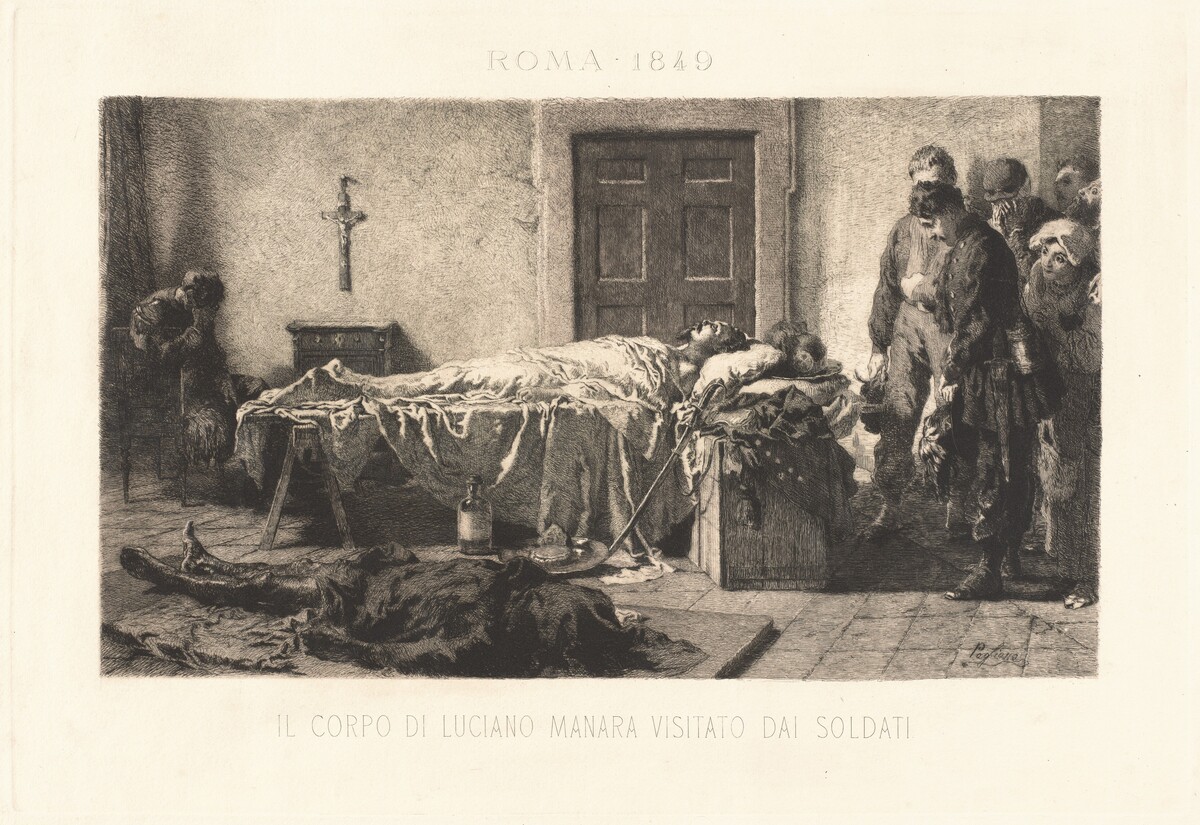 Il corpo di Luciano Manara visitato dai soldari (The Body of Luciano Manara Visited by Soldiers) by Eleuterio Pagliano
