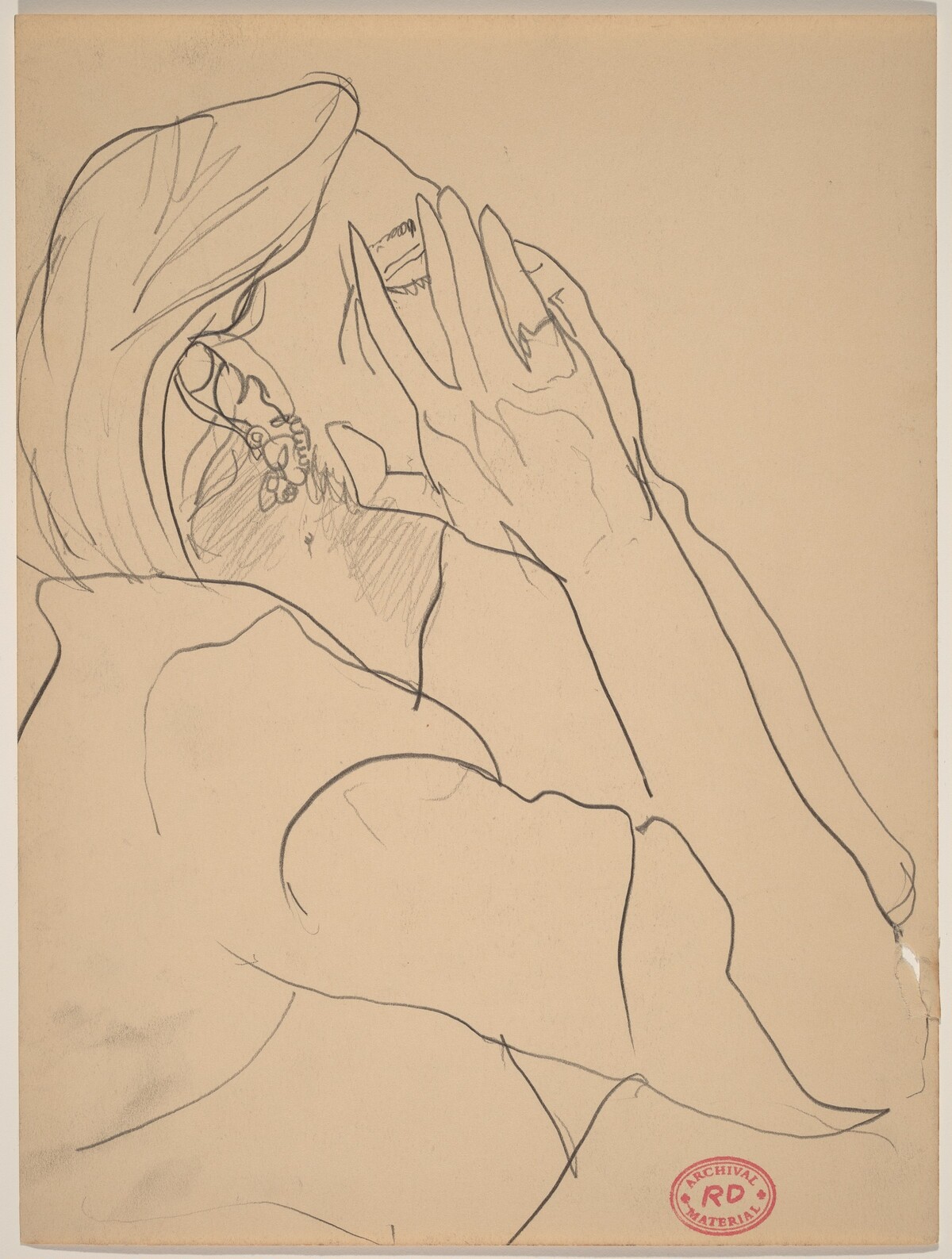 Untitled [woman covering her face with her hands] by Richard Diebenkorn