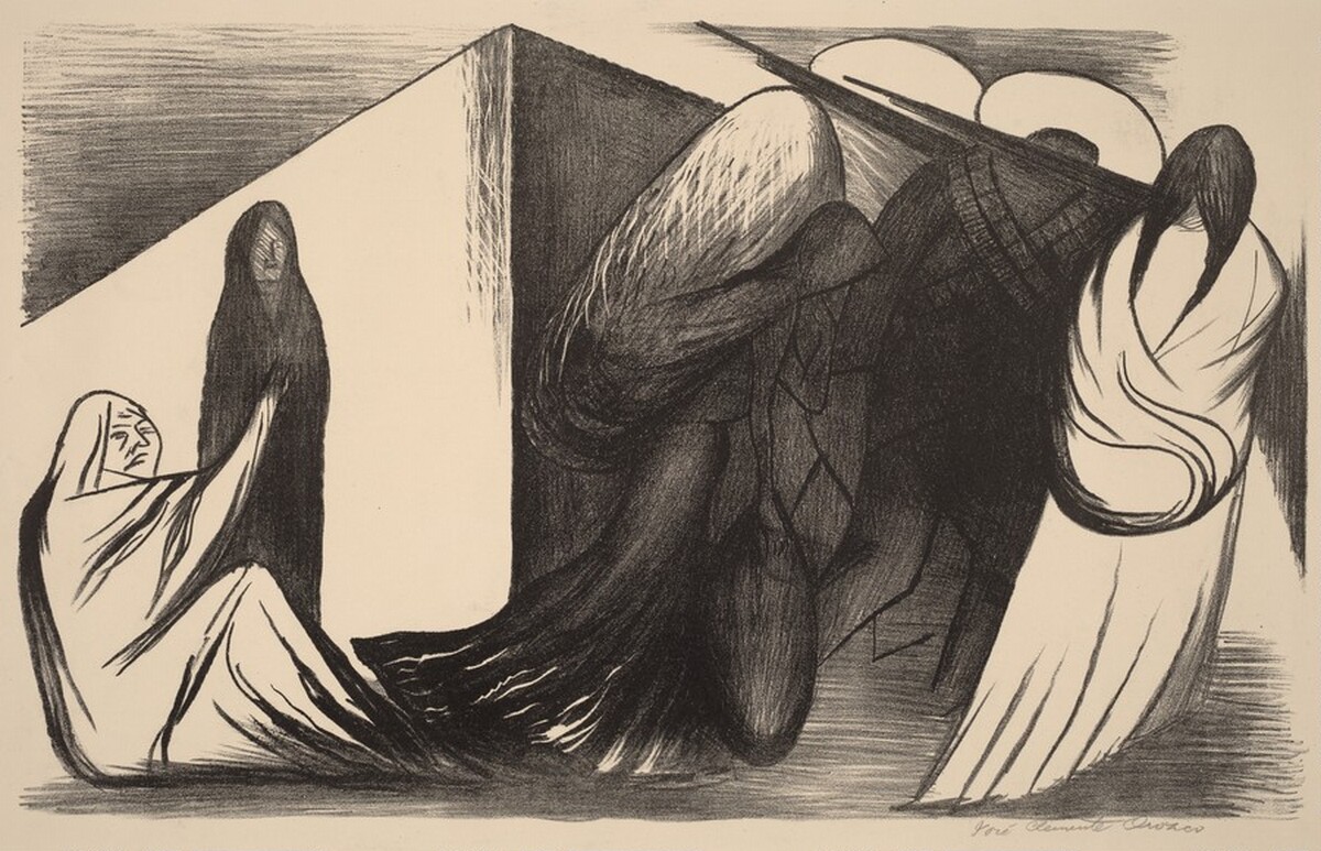 Corner of a House and Figures (Esquina de casa y figuras) by José Clemente Orozco
