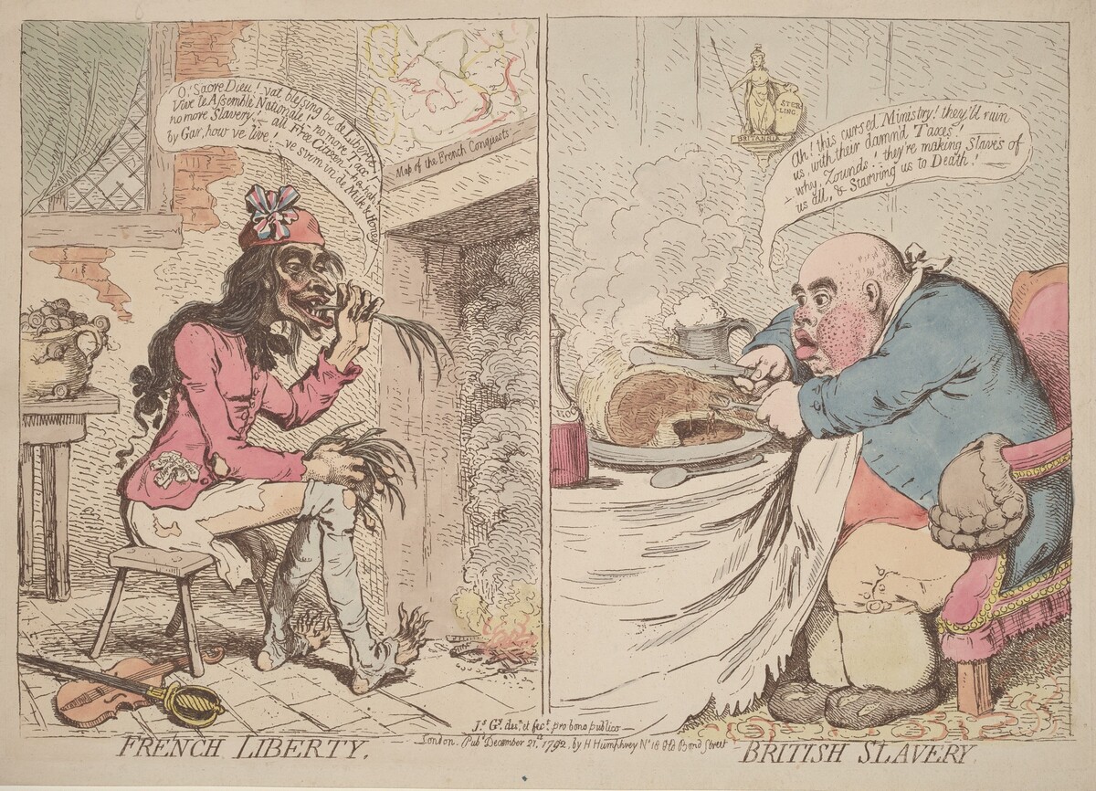 French Liberty and British Slavery by James Gillray