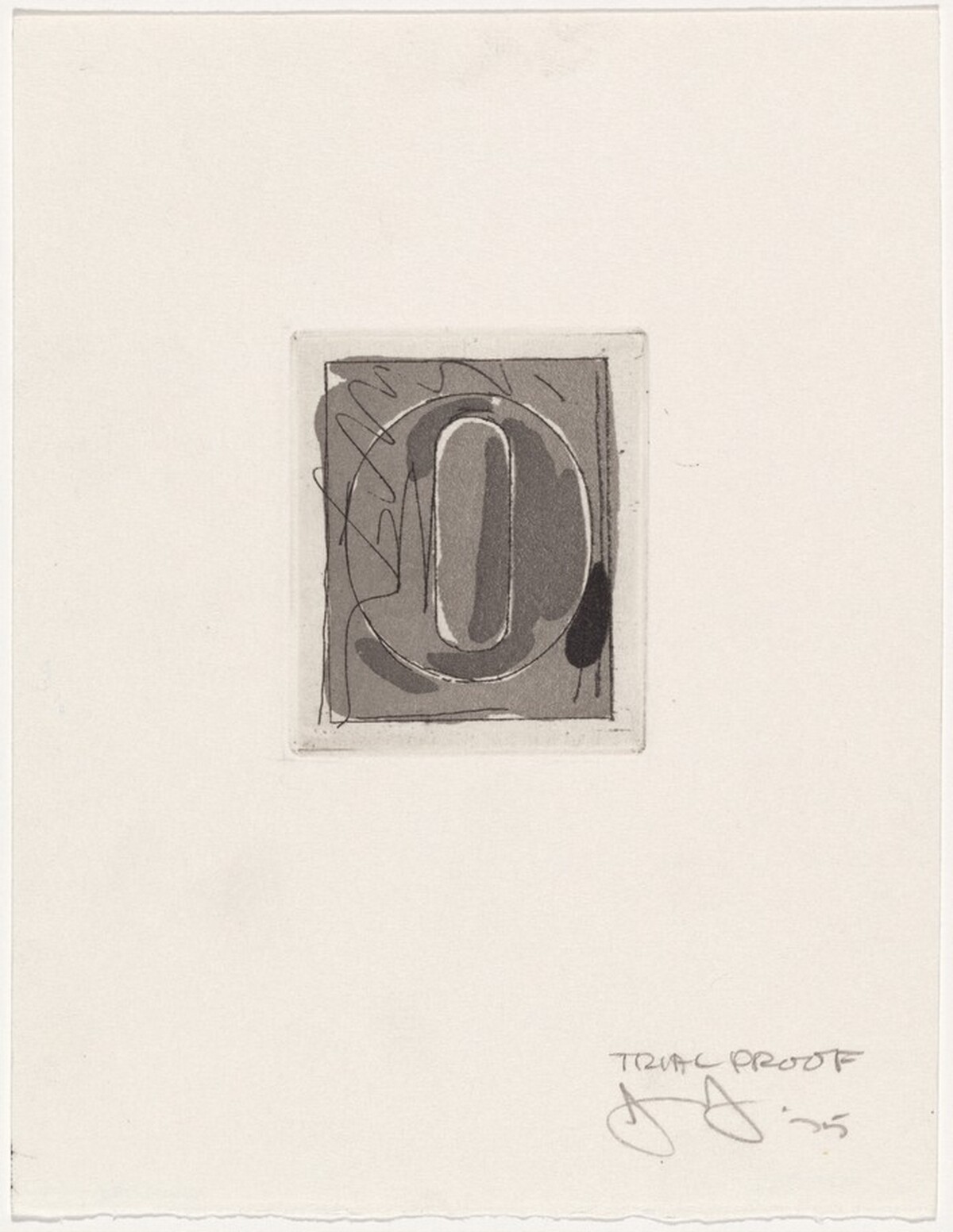0-9 [trial proof, figure 0] by Jasper Johns