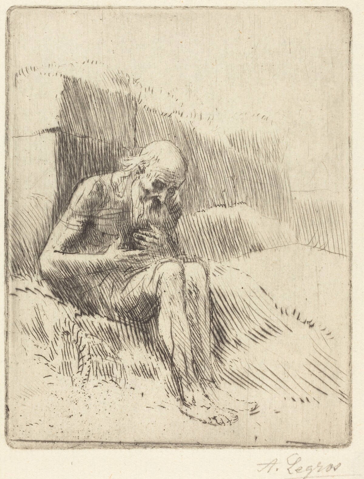 Job, 2nd plate by Alphonse Legros