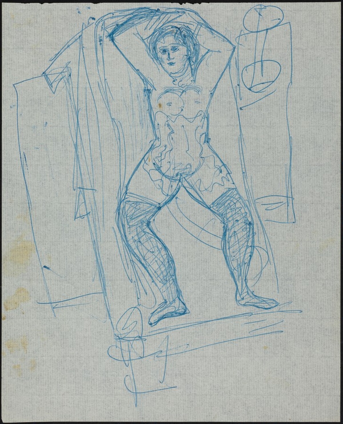 Standing Nude with Fishnet Stockings by Max Beckmann
