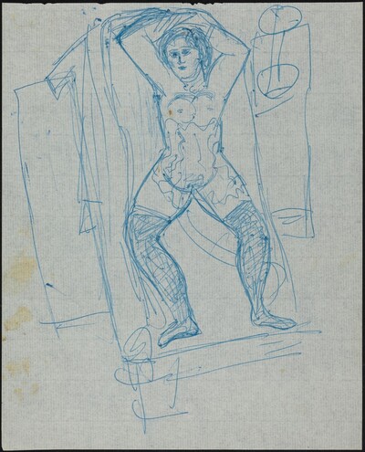 Standing Nude with Fishnet Stockings
