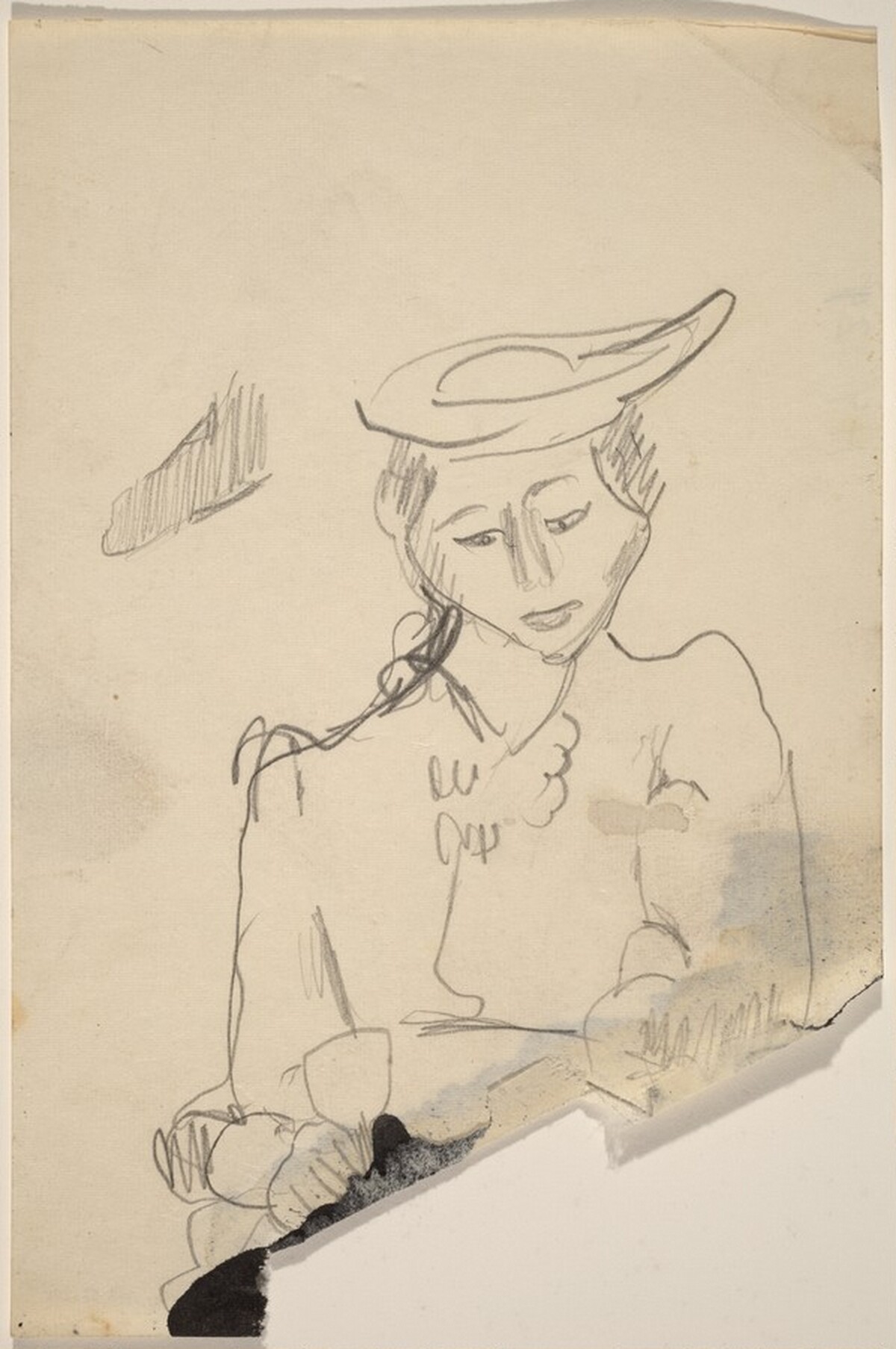 Half-Length Portrait of a Woman Wearing a Hat by Mark Rothko