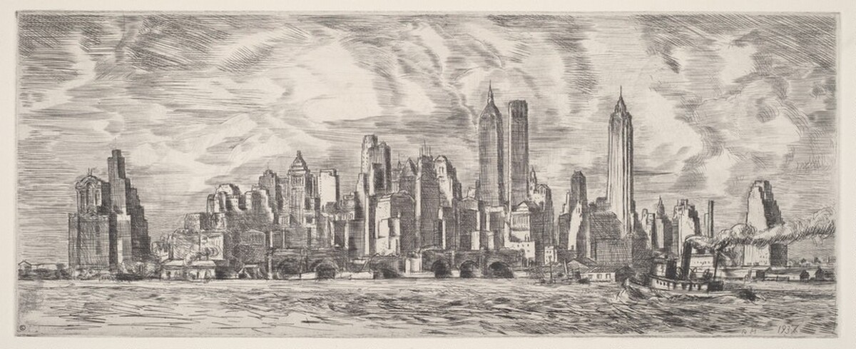 N.Y. Skyline by Reginald Marsh