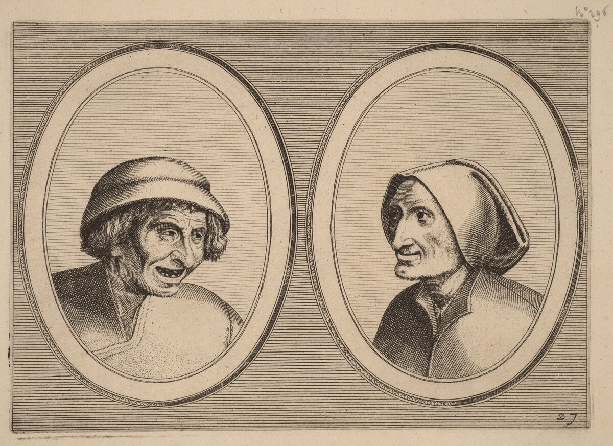 "Keesje Licht-hart" and "Verblinde Swaen" by Johannes and Lucas van Doetechum after Pieter Bruegel the Elder