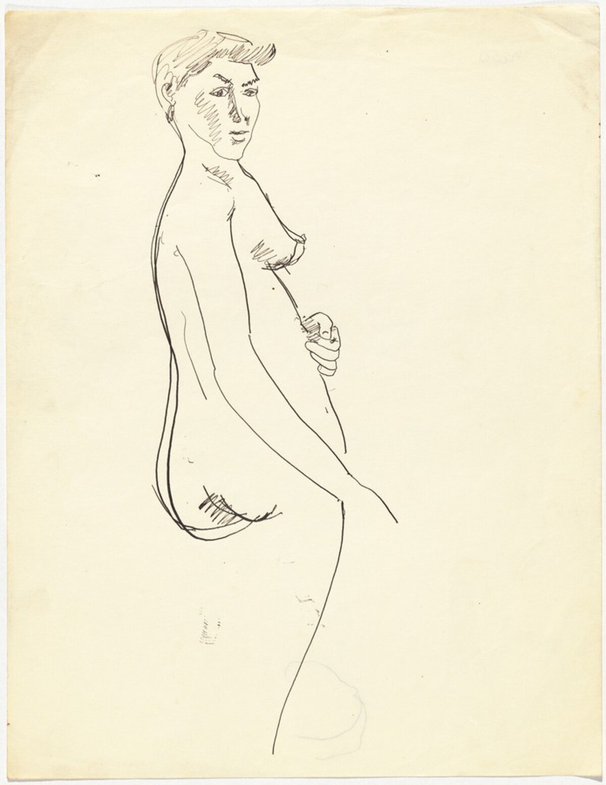 Torso of a Standing Nude Turned to the Right [recto] by Mark Rothko