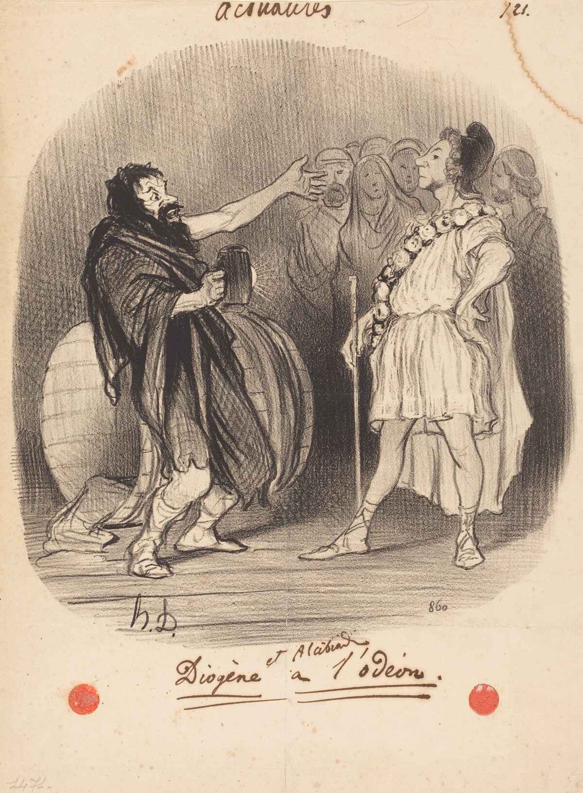 Diogène et Alcibiade a l'Odéon by Honoré Daumier