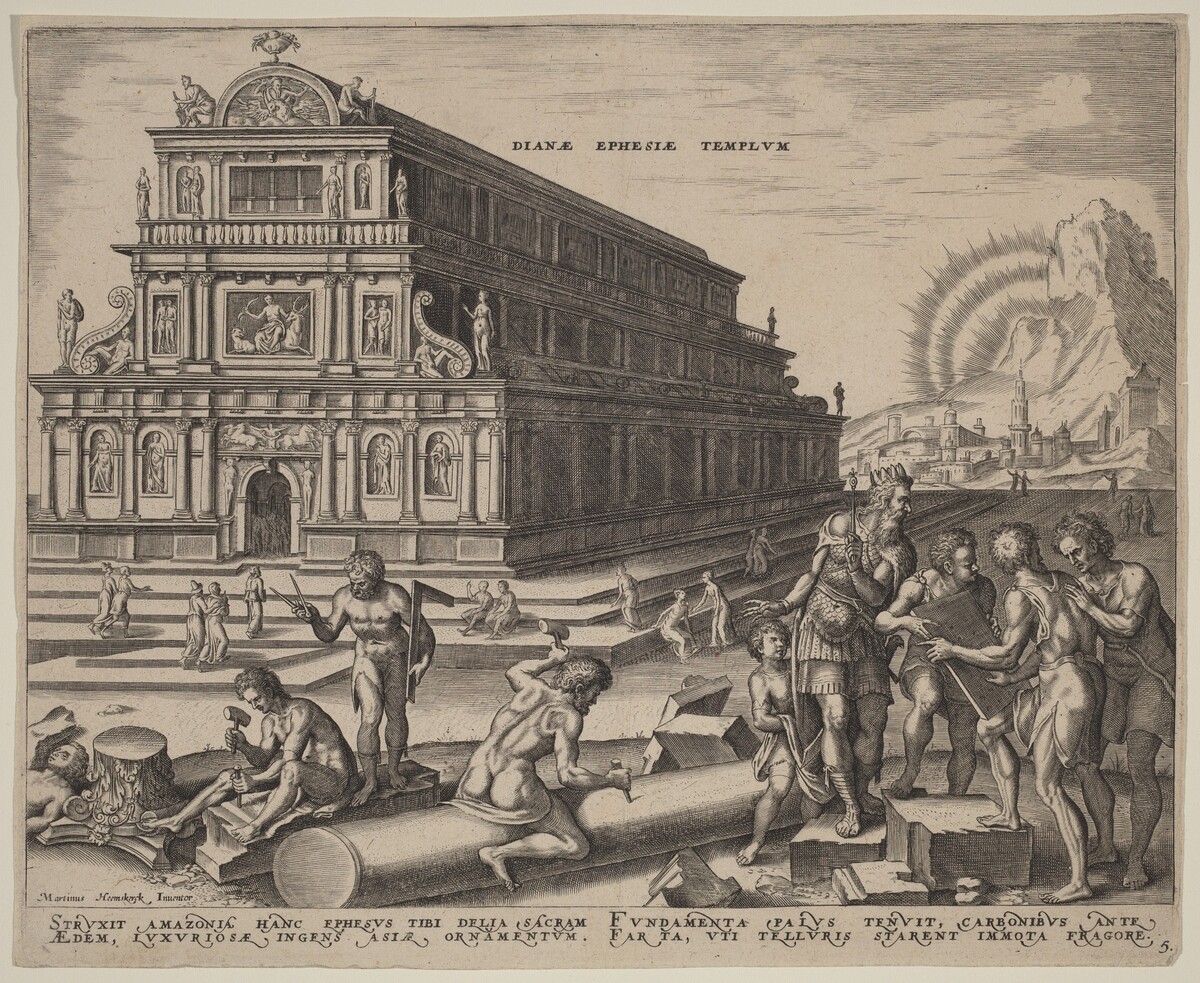 Dianae Ephesiae Templum (The Temple of Diana at Ephesus) by Philip Galle, after Maerten van Heemskerck