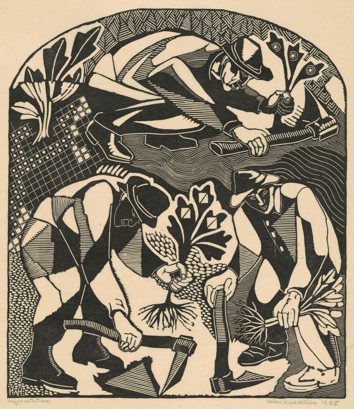 Reforestation (center panel) by Helen West Heller
