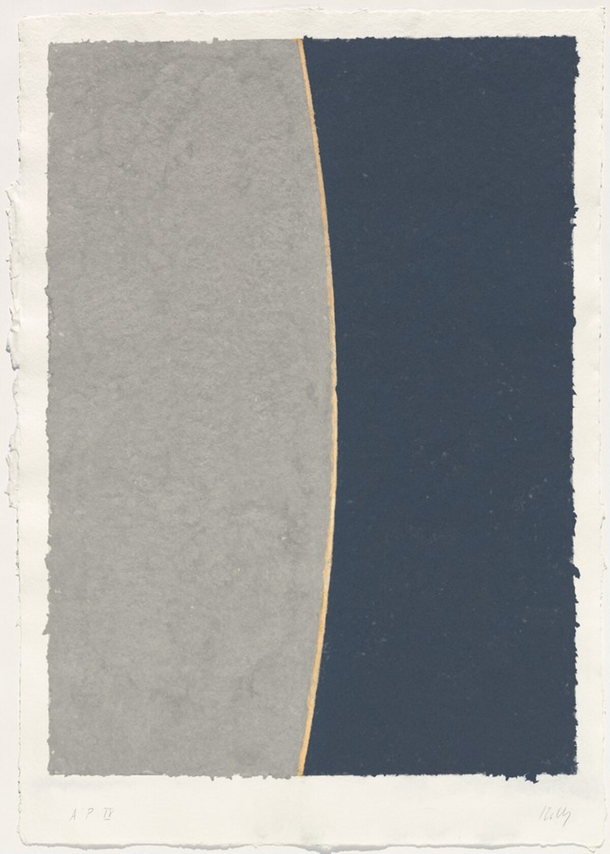 Colored Paper Image VIII (Gray Curve with Blue) by Ellsworth Kelly