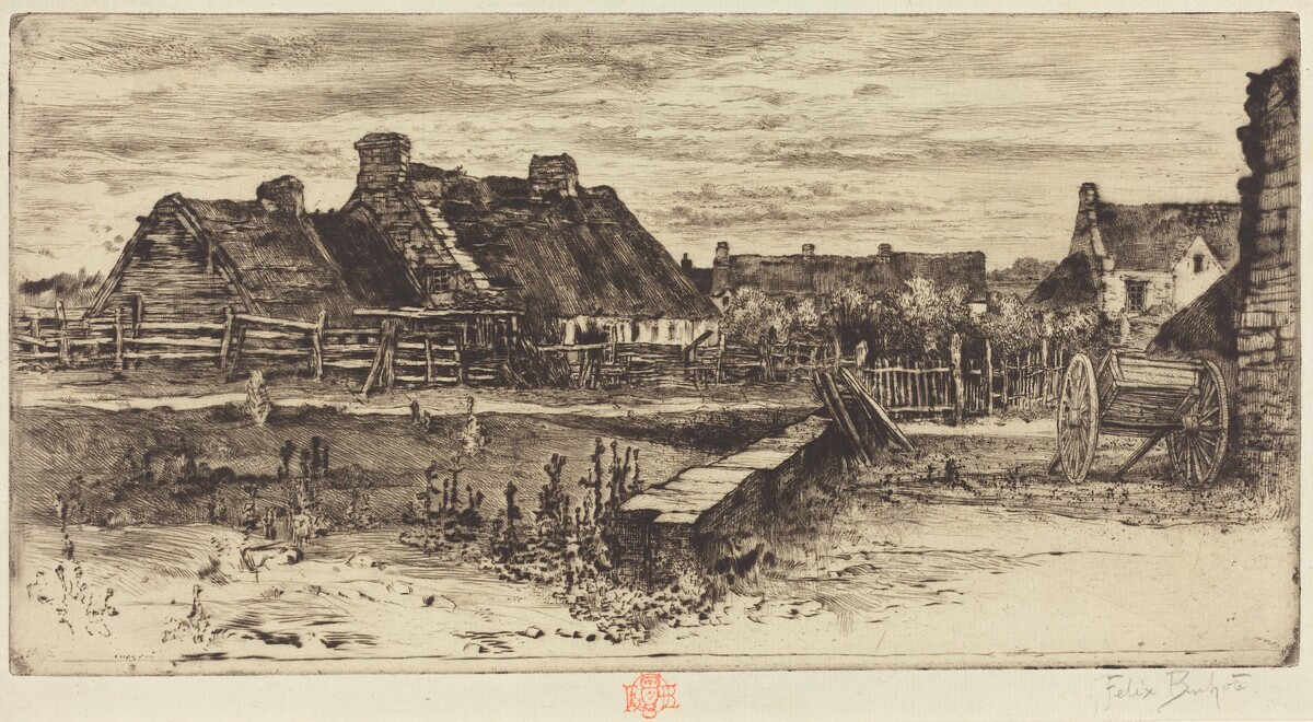 Les Grandes Chaumières by Félix-Hilaire Buhot