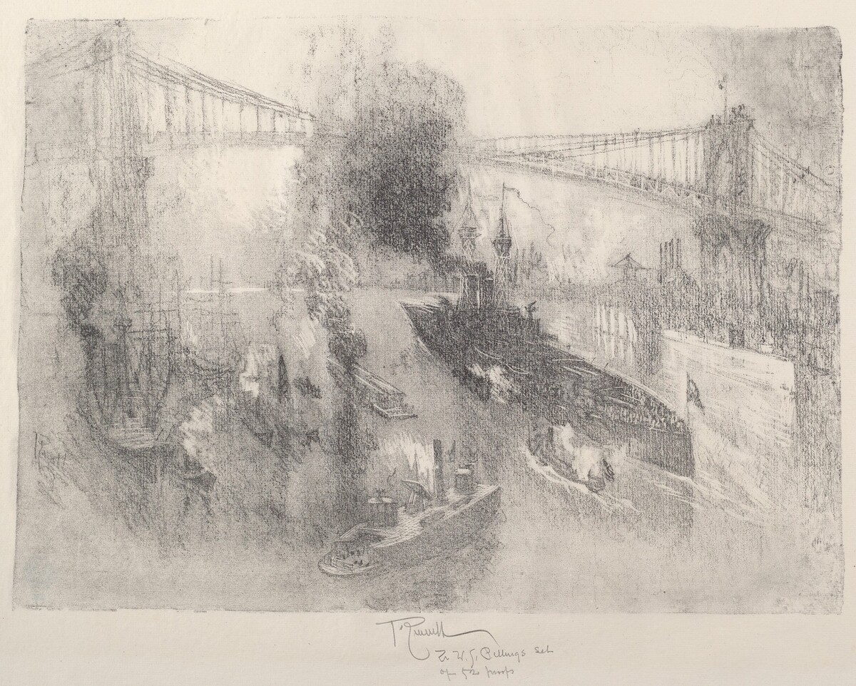 Battleship Coming Home by Joseph Pennell