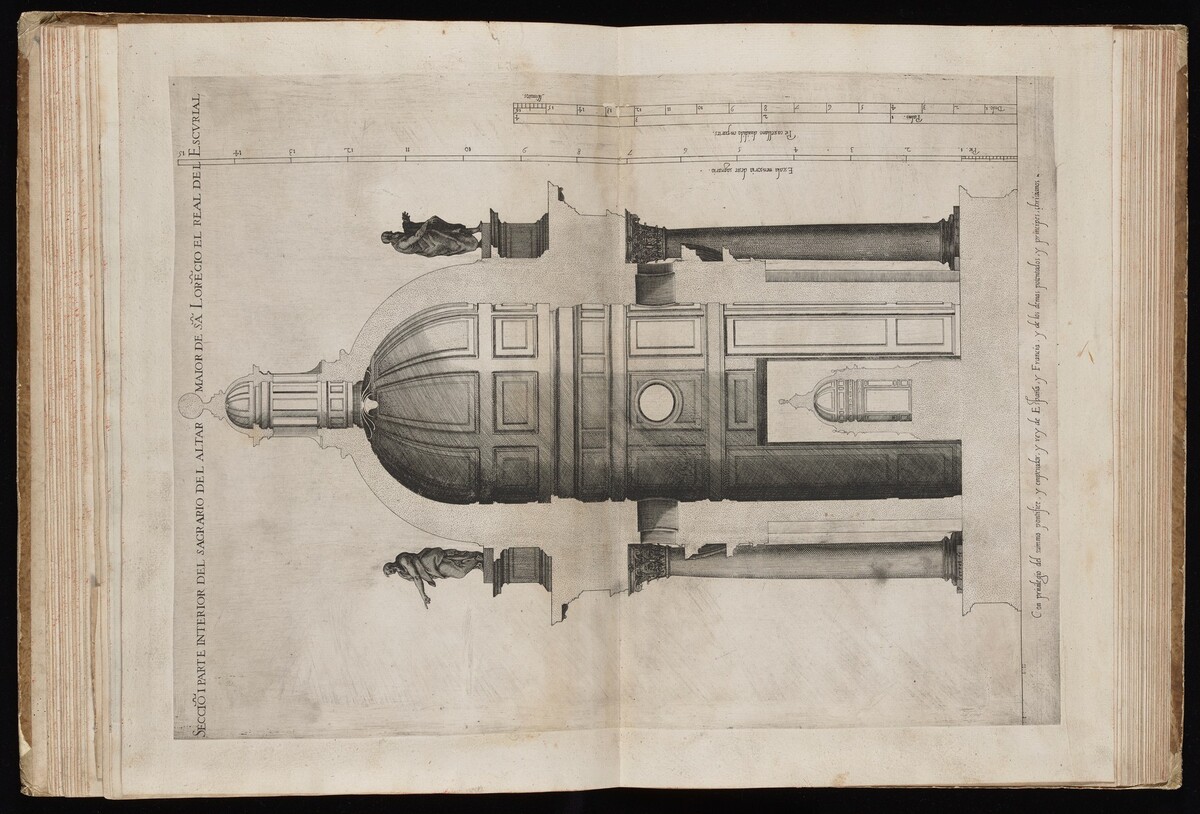 Section and Interior of the Sanctuary of San Lorenzo de El Escorial by Pieter Perret, after Juan de Herrera