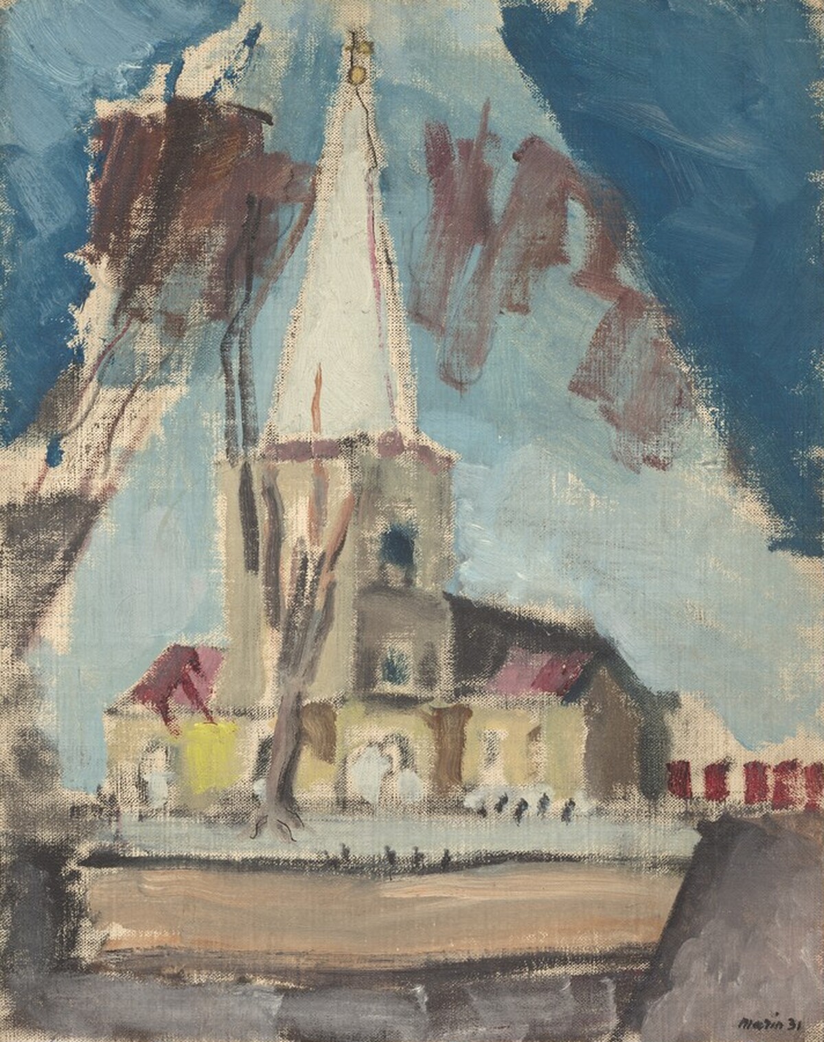 Immanuel Church, New Castle, Delaware: Distant View by John Marin