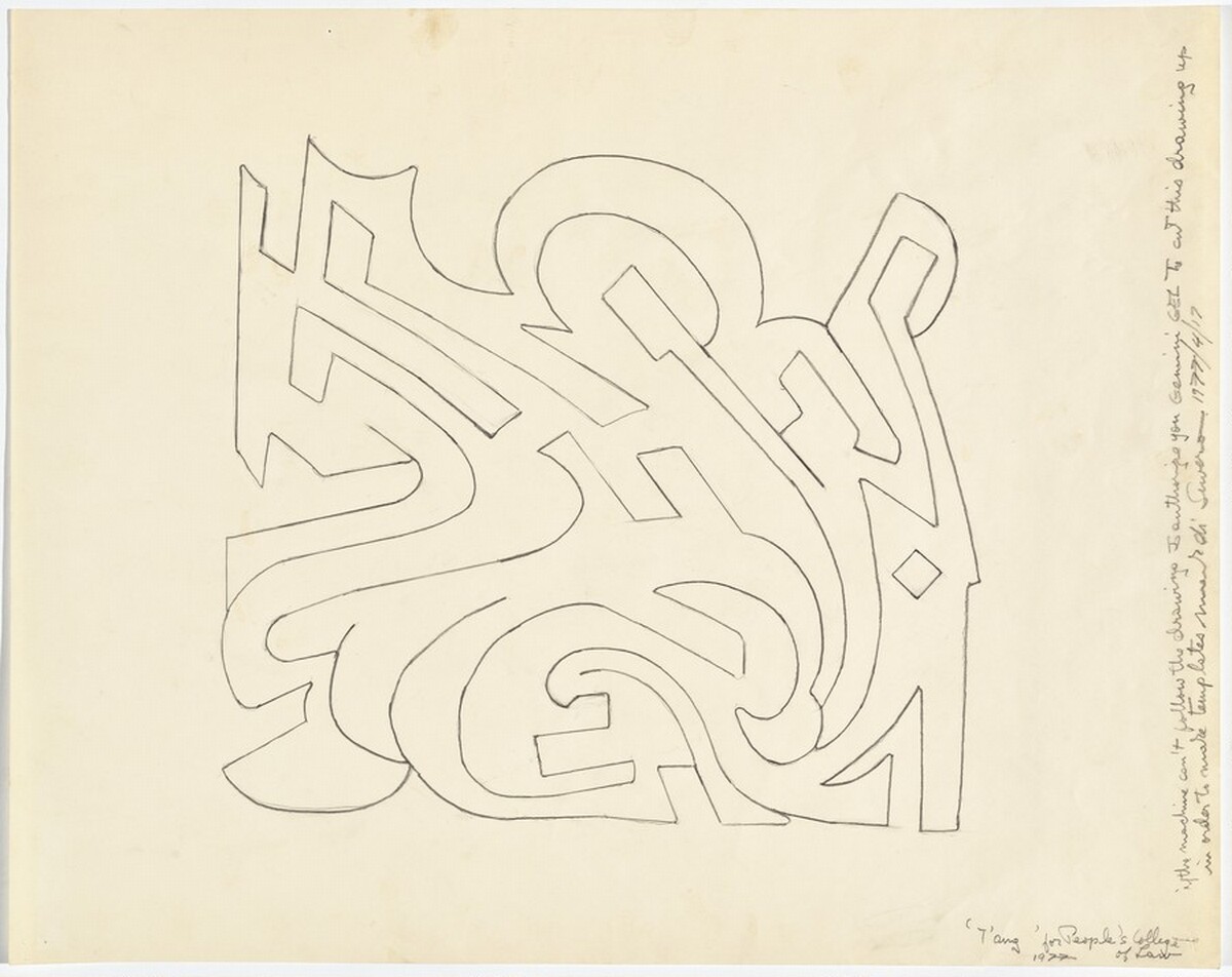 Drawing for "T'ang" by Mark di Suvero
