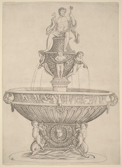 Fountain with Statue of Neptune