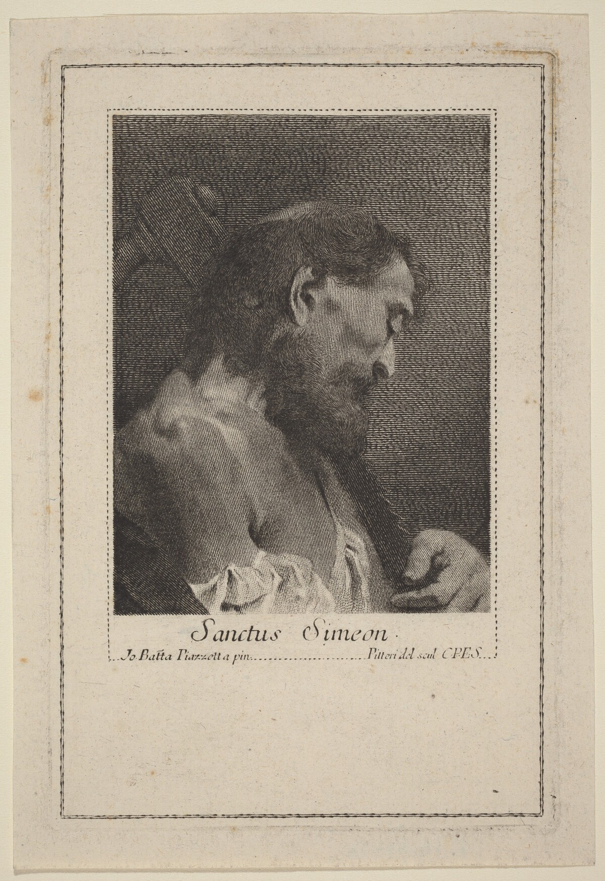 Sanctus Simeon by Marco Alvise Pitteri after Giovanni Battista Piazzetta