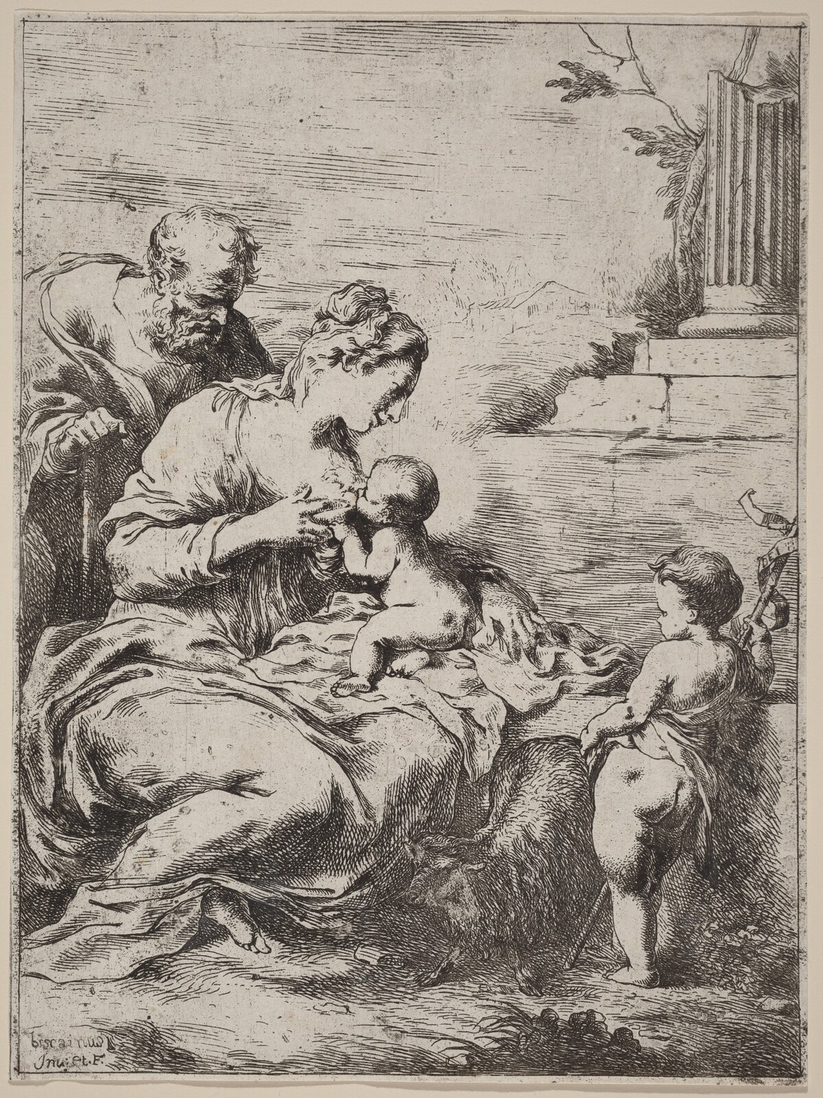 The Holy Family with Saint John by Bartolomeo Biscaino