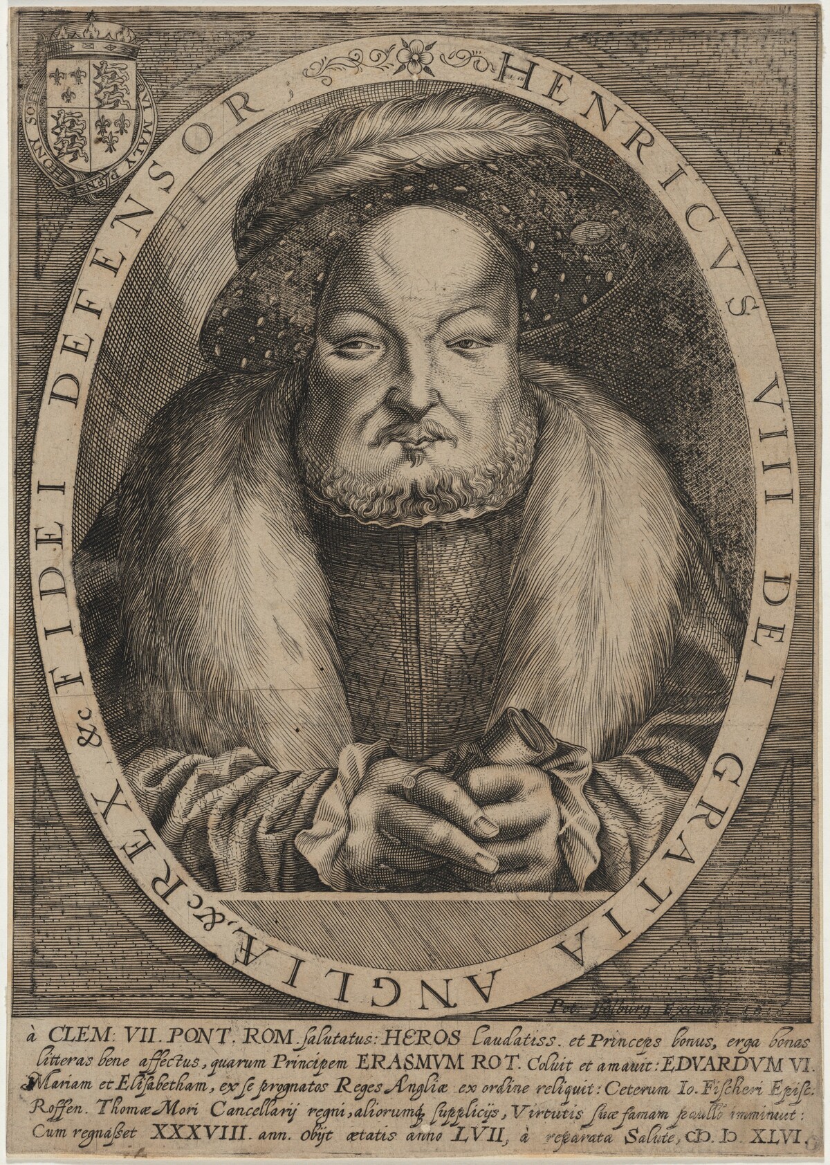 Henry VIII by Peter Isselburg after Quentin Massys
