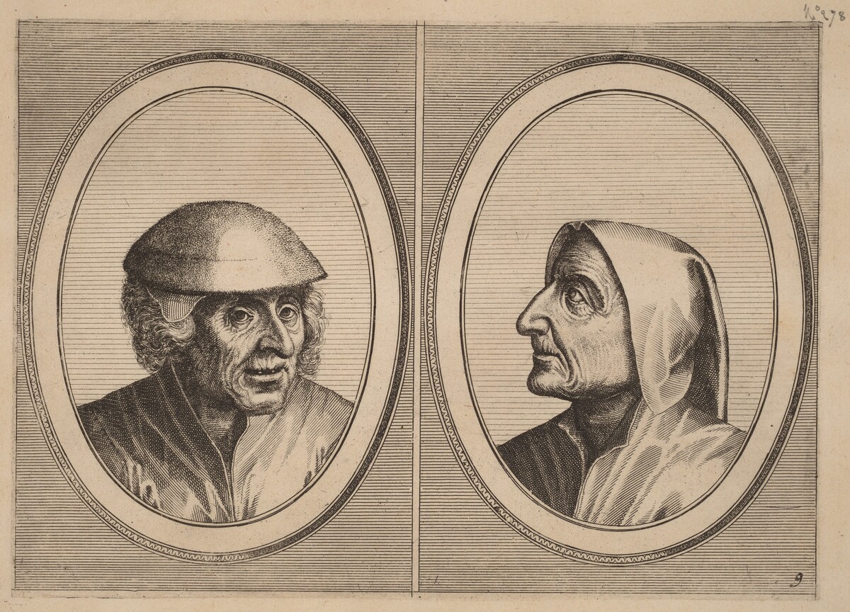"Kees Geldt-sack" and "Kaarighe Truy" by Johannes and Lucas van Doetechum after Pieter Bruegel the Elder