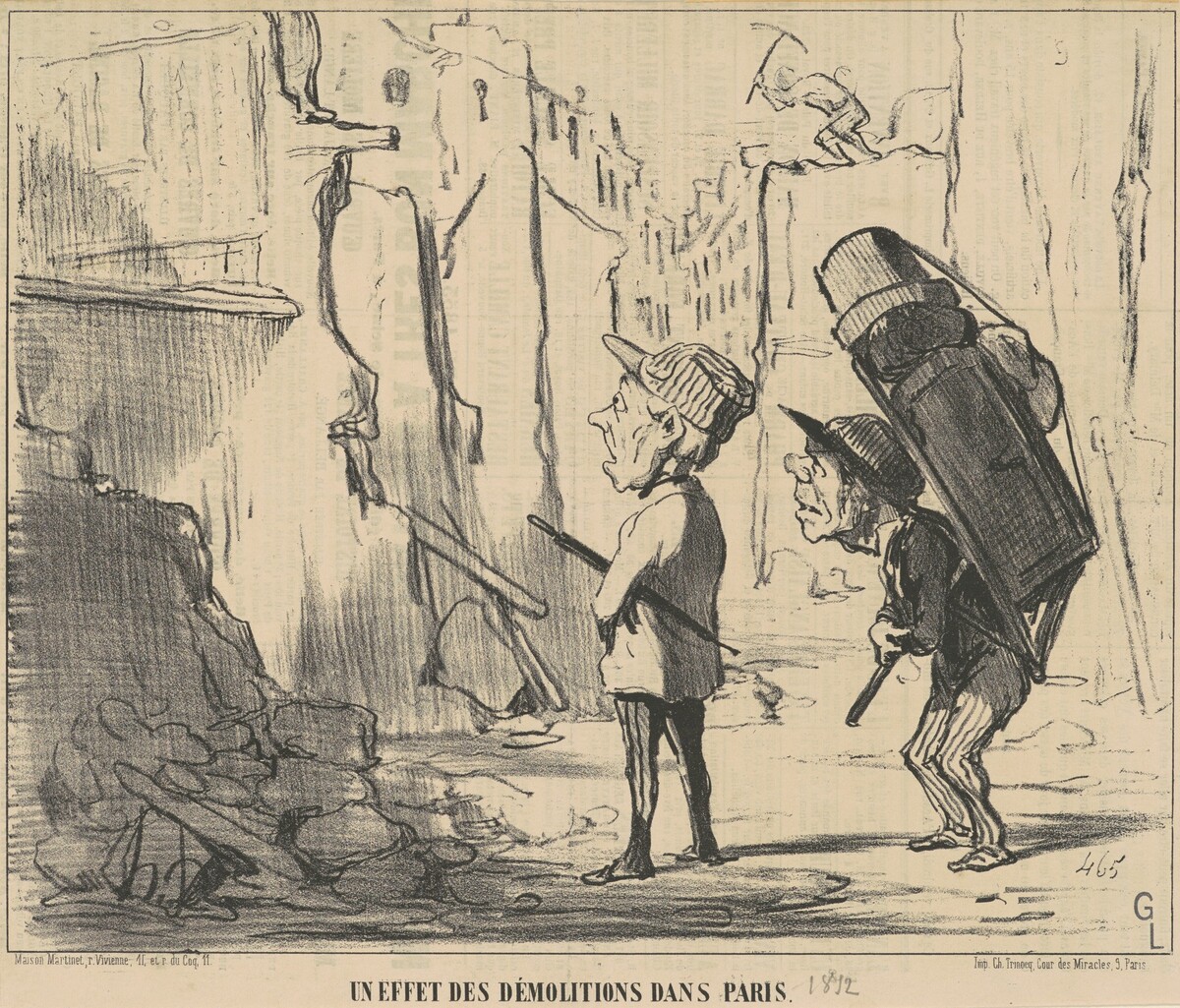 Un effet des démolitions dans Paris by Honoré Daumier