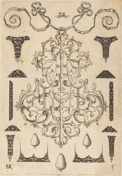 Large Pendant, Surrounded by Twelve Small Studs
