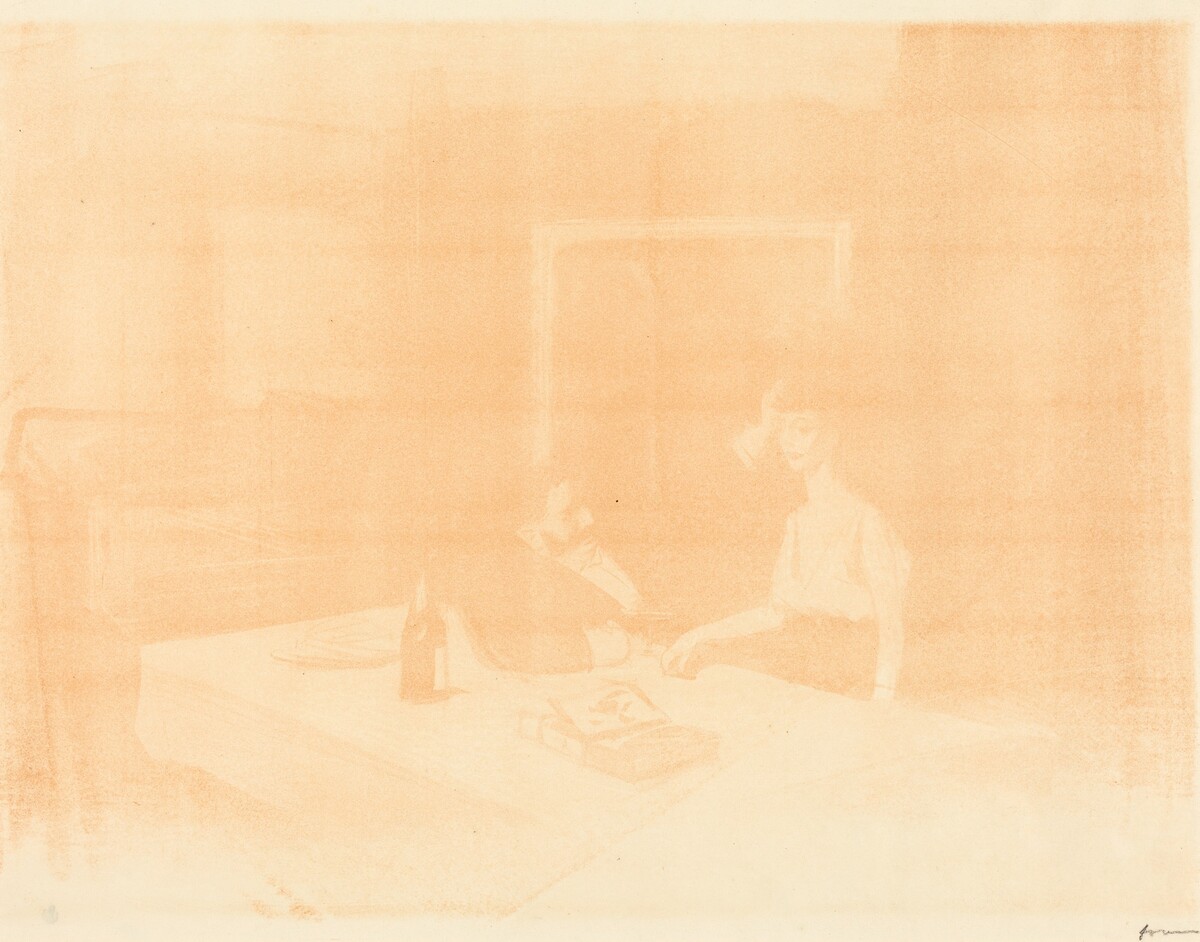 Scène de cabinet particulier (planche en largeur au lavis) (Scene in a Private Room) (horizontal plate) by Jean-Louis Forain
