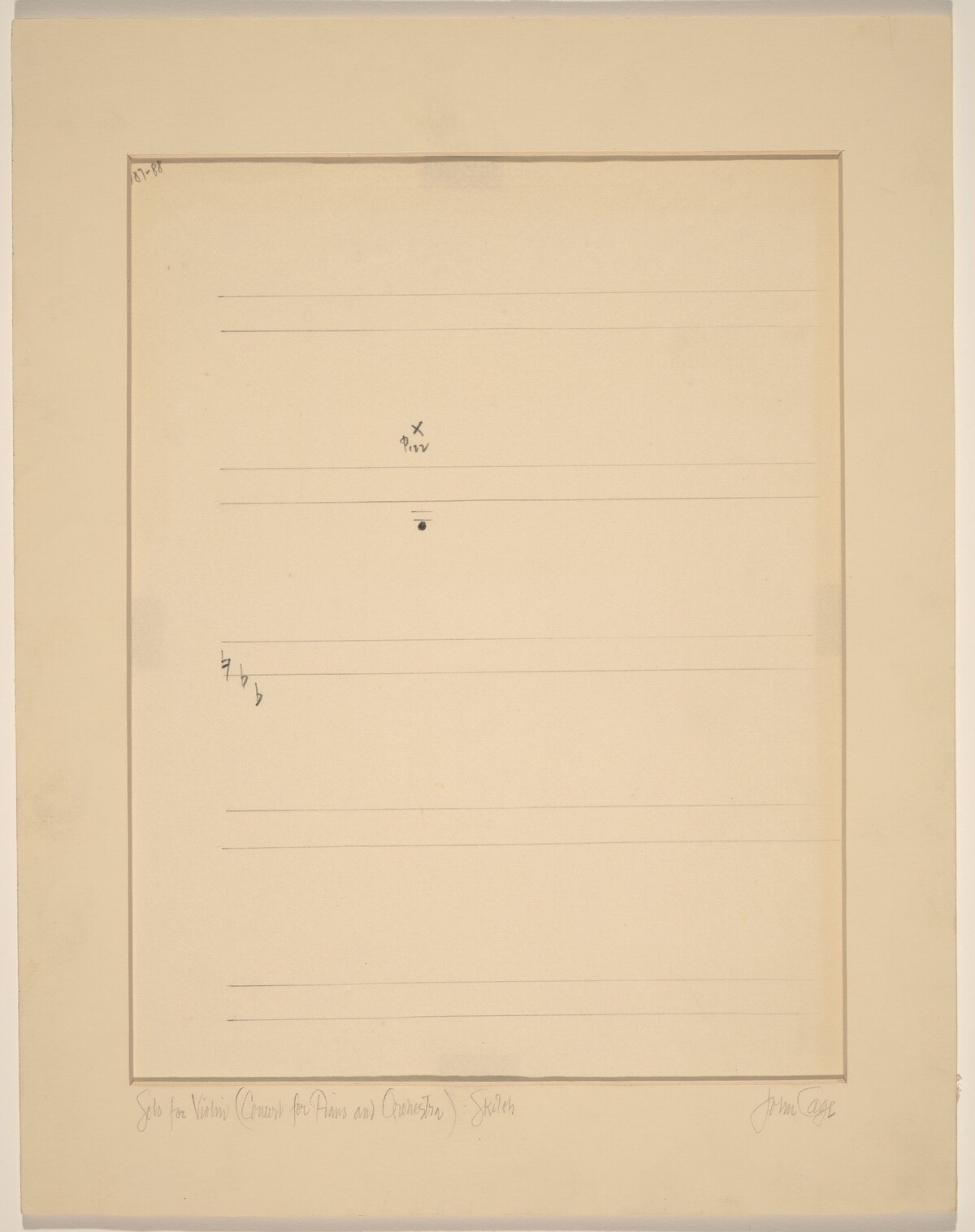Solo for Violin (Concert for Piano and Orchestra): Sketch by John Cage