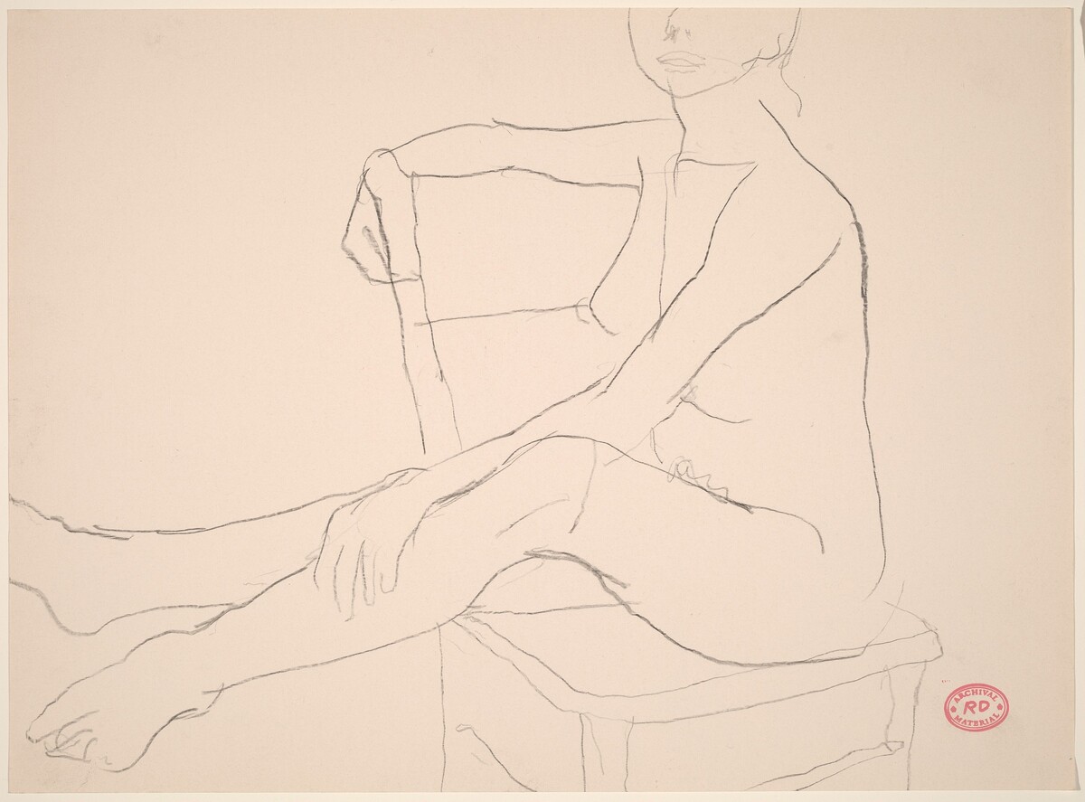 Untitled [seated female nude turned sideways in chair] by Richard Diebenkorn