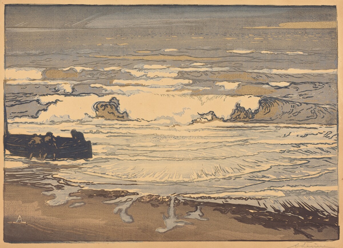 Unfurled Waves, Flood of September 1901 (Les lames deferlent,maree de Septembre 1901) by Auguste Lepère